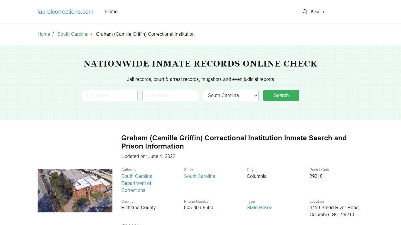 Graham (Camille Griffin) Correctional Institution Inmate Search ...