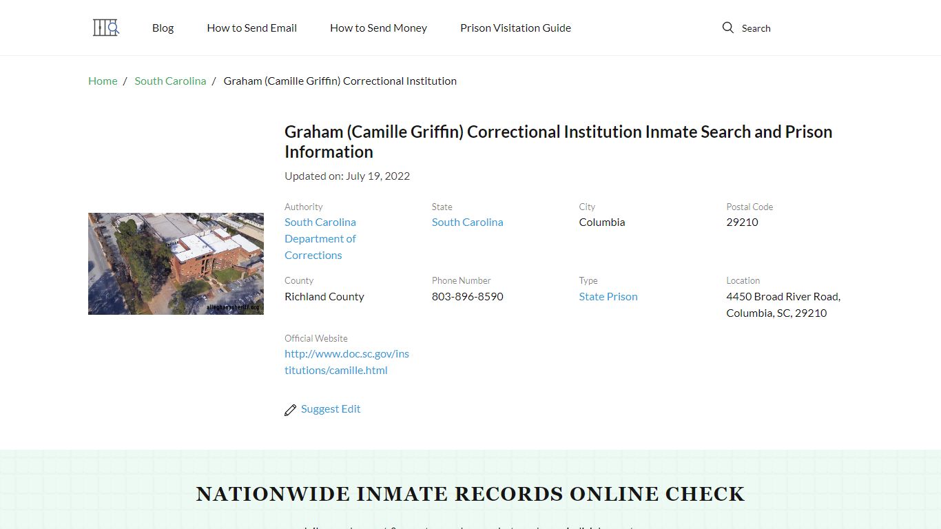 Graham (Camille Griffin) Correctional Institution Inmate Search ...
